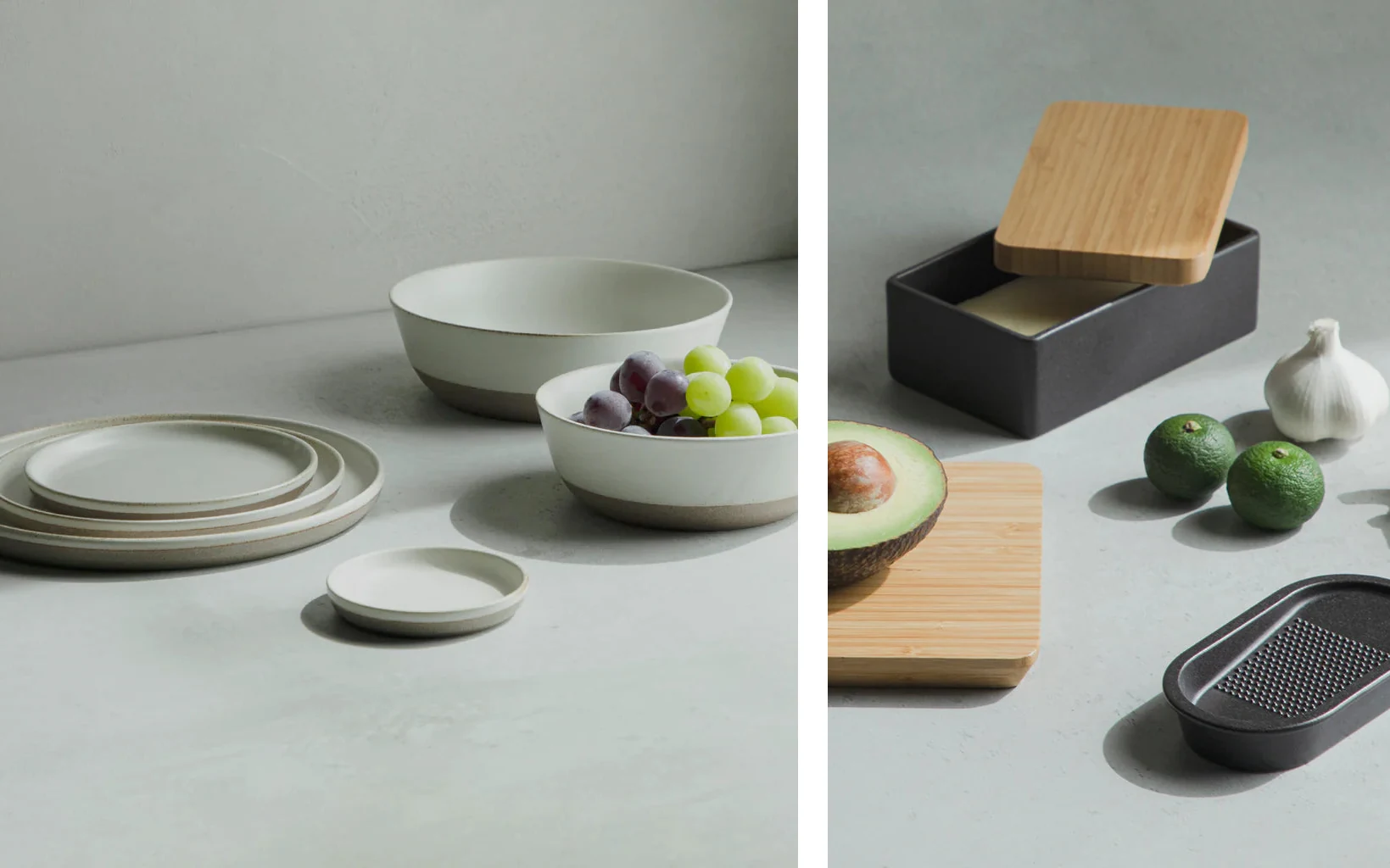 Category tiles presenting tableware and kitchenware collections